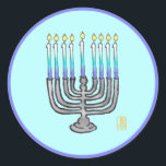 Whimsical Menorah Runt Klistermärke<br><div class="desc">De här Whimsical Menorah Classic Round Stickers är perfekten avslutande på ditt Hanukkah-kort och på alla dina pappra presenter. De samordnar med presentartiklar och pappra produktartiklar i min Whimsical Menorah Hanukkah och Mera Collection.</div>