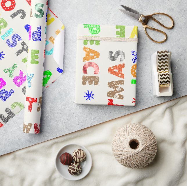 Whimsical Merry Christmas Script Presentpapper (Hantverk)