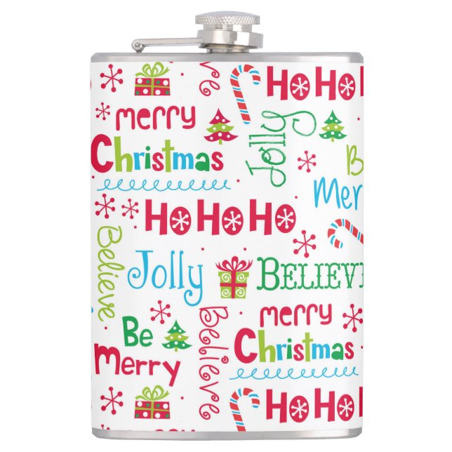 Whimsical Merry Christmas Typografi Fickplunta (Framsidan)