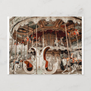 Whimsical Merry Go Round Paris Frankrike Vykort