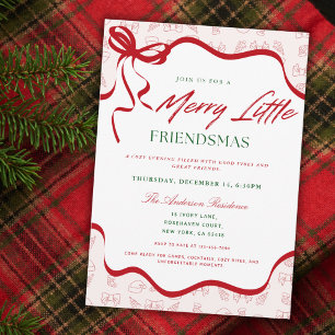 Whimsical Merry Little Friendsmas Julfest Inbjudningar