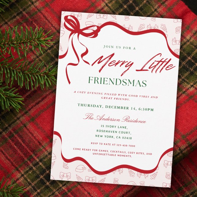 Whimsical Merry Little Friendsmas Julfest Inbjudningar (Skapare uppladdad)