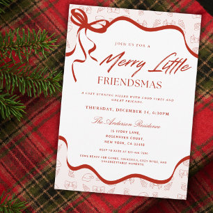 Whimsical Merry Little Friendsmas Julfest Inbjudningar