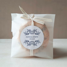 Whimsical Midnightblå Handritad Blommig Bröllop