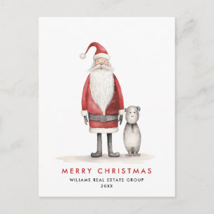 Whimsical Minimal Jultomten jul Corporate Vykort
