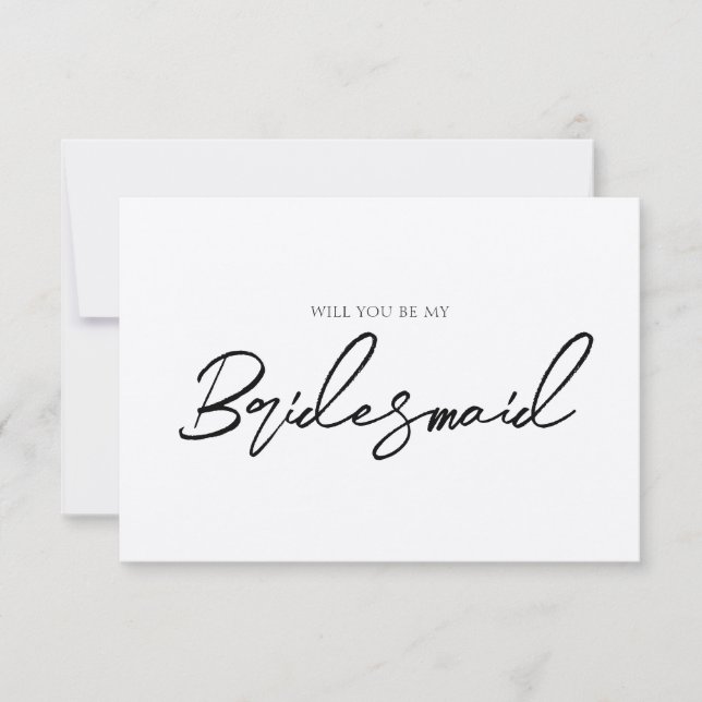 Whimsical Minimal Kraft Bridesmaid Frieri Inbjudningar (Framsida)