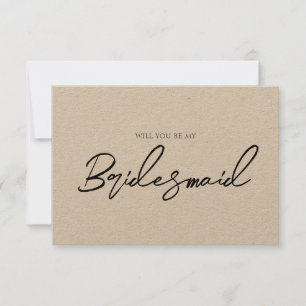 Whimsical Minimal Kraft Bridesmaid Frieri Inbjudningar
