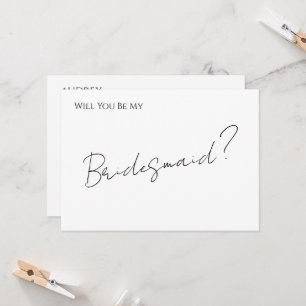 Whimsical Minimal Script Brudtärna Förslags Kort