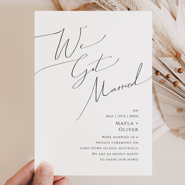 Whimsical Minimalistisk manus Elopement-inbjudan Inbjudningar (Skapare uppladdad)