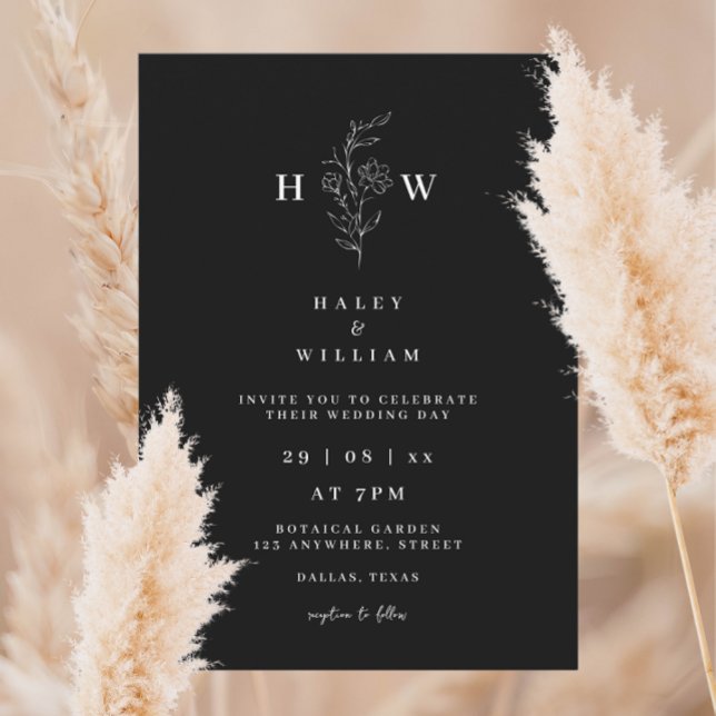 Whimsical Minimalistisk Skript Enkel Vit Bröllopsf Inbjudningar (Skapare uppladdad)