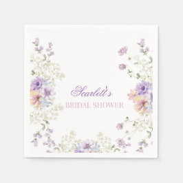 Whimsical Mjuk Vilda Blommor Stugträdgård Bröllop  Pappersservett