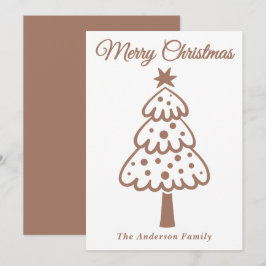 Whimsical Mocha Mousse Hand plockade Julgran Julkort
