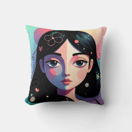 Whimsical Modern Art Throw Pillow Kudde