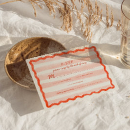 Whimsical Modern Rosa & Red Bröllop OSA Card.