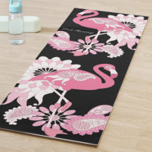 Whimsical Modern Svart Rosa Flamingo