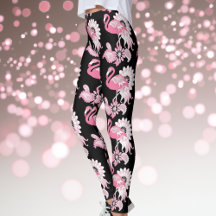 Whimsical Modern Svart Rosa Flamingo Mönster