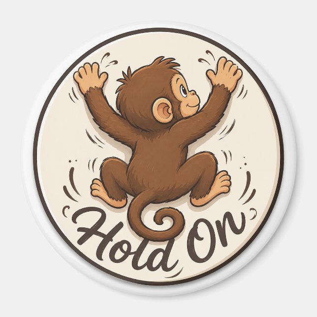 Whimsical Monkey Kitchen Magnet (Framsidan)