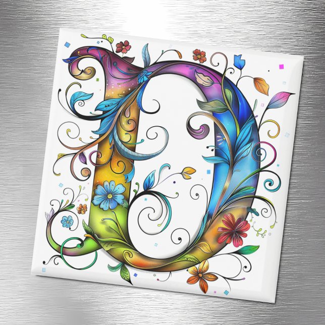 Whimsical Monogram D Magnet (Skapare uppladdad)