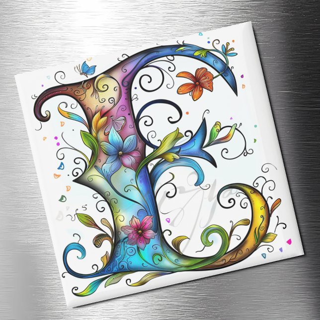 Whimsical Monogram E Magnet (Skapare uppladdad)