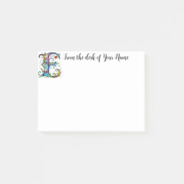 Whimsical Monogram E Post-it Block