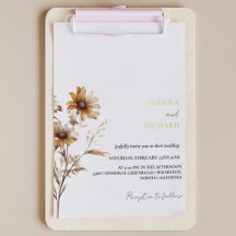 Whimsical Monogram Foto Vildblomma Bröllop