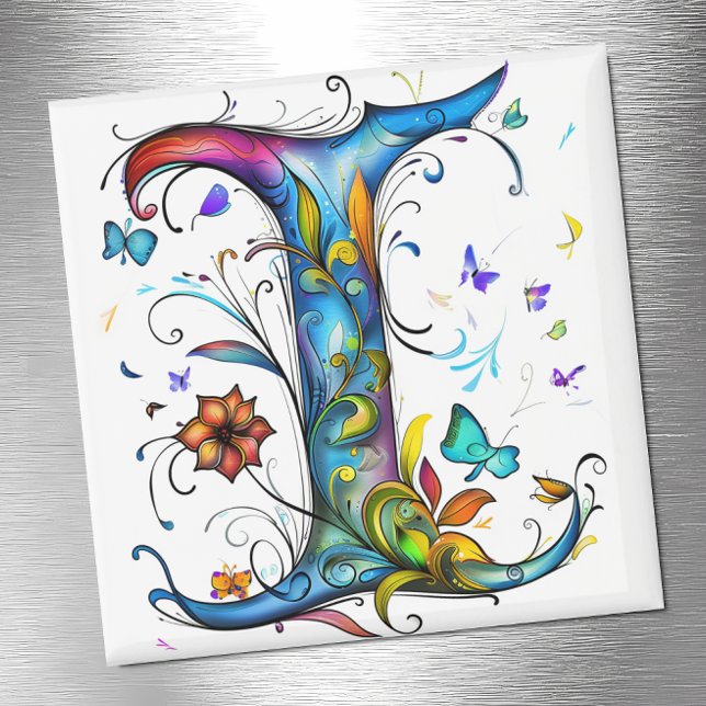 Whimsical Monogram I Magnet (Skapare uppladdad)