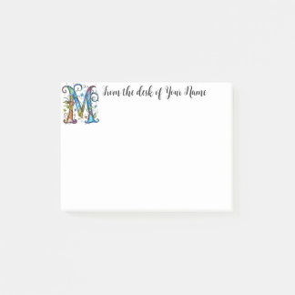 Whimsical Monogram M Post-it Block