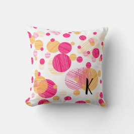 Whimsical Monogram Polka-Dot Mönster Kudde