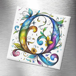Whimsical Monogram Q Magnet