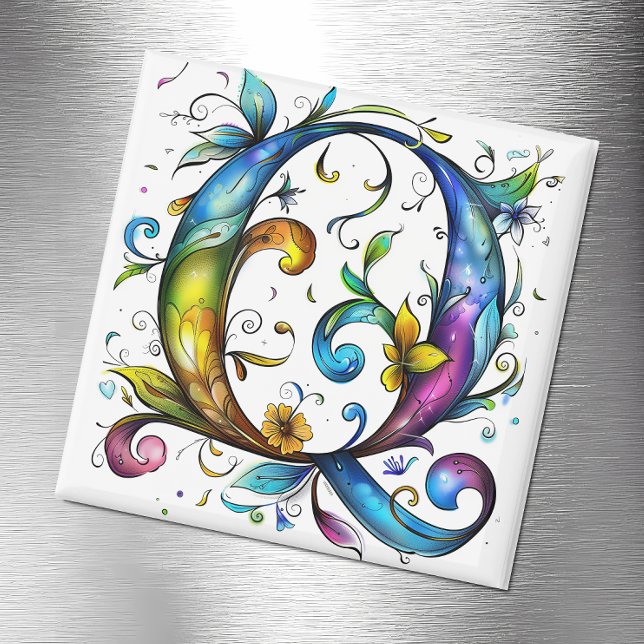 Whimsical Monogram Q Magnet (Skapare uppladdad)
