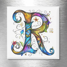 Whimsical Monogram R Magnet