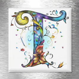 Whimsical Monogram T Magnet