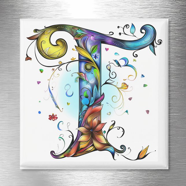 Whimsical Monogram T Magnet (Skapare uppladdad)