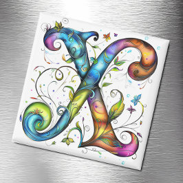 Whimsical Monogram X Magnet