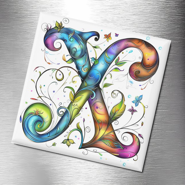 Whimsical Monogram X Magnet (Skapare uppladdad)