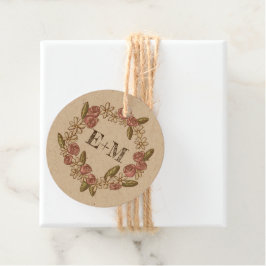 Whimsical Monogrammed Favor Tag Kraft-Personlig Gåvor Etiketter