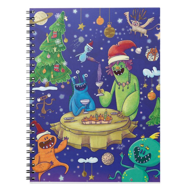 Whimsical Monsters Illustration Anteckningsbok (Framsidan)
