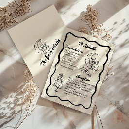 Whimsical Moon Wedding Details Enclosure Card Tack Kort