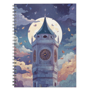 Whimsical Moonlit Clock Torn bärbar dator Anteckningsbok