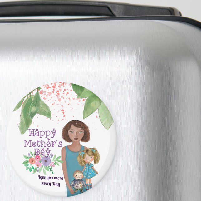 Whimsical Mors dag Kids Magnet (Whimsical Mother's Day Kids Magnet)