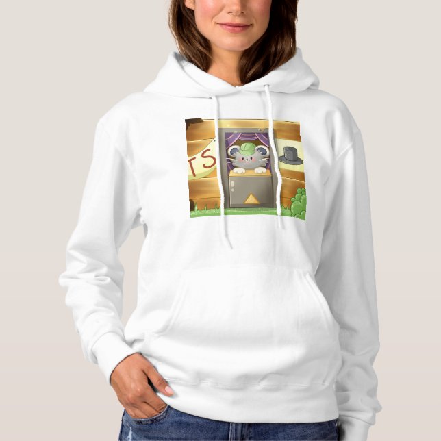 Whimsical Mouse Vendor – Cute Hat Booth Character T Shirt (Framsida)