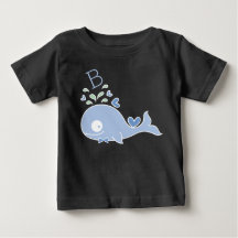 Whimsical Mr Blue Whale slips Monogram Baby Boy