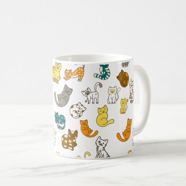Whimsical Mugg med prickiga randiga katter (Framsida höger)