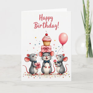 Whimsical Mus Trio Kort