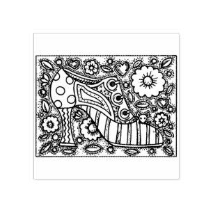 WHIMSICAL MUSE & SHOE GUBBER FRIMÄRKE STÄMPEL