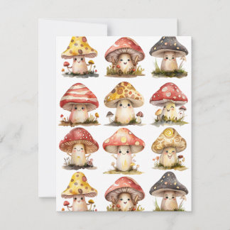 Whimsical Mushies Julkort