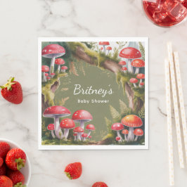 Whimsical Mushroom Baby Shower Pappersservett