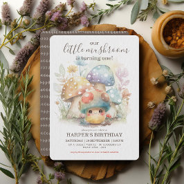 Whimsical Mushroom Birthday Inbjudningar