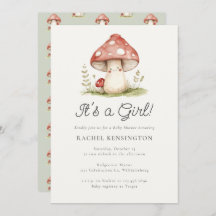 Whimsical Mushroom Det är en flicka Baby Shower