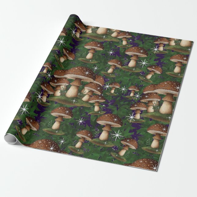 Whimsical Mushroom Forest - Enchanting Nature Presentpapper (Utrullad)